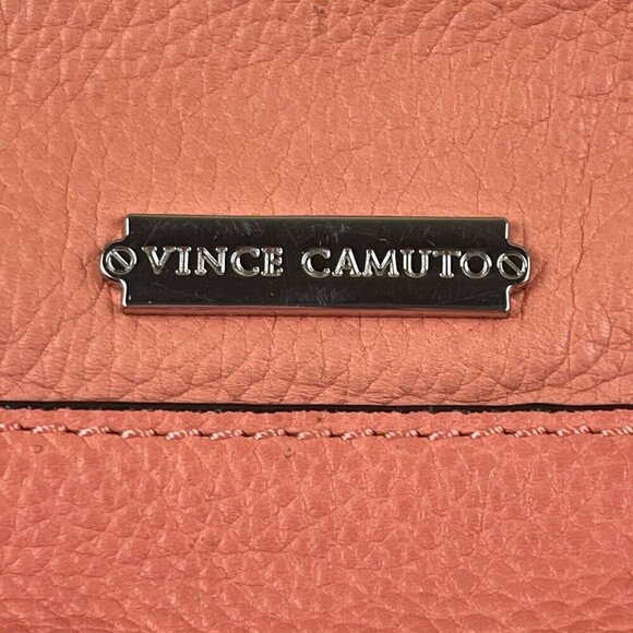 VINCE CAMUTO Crossbody Purse Bag Pebbled Leather Zip Pockets Salmon - Picture 6 of 10